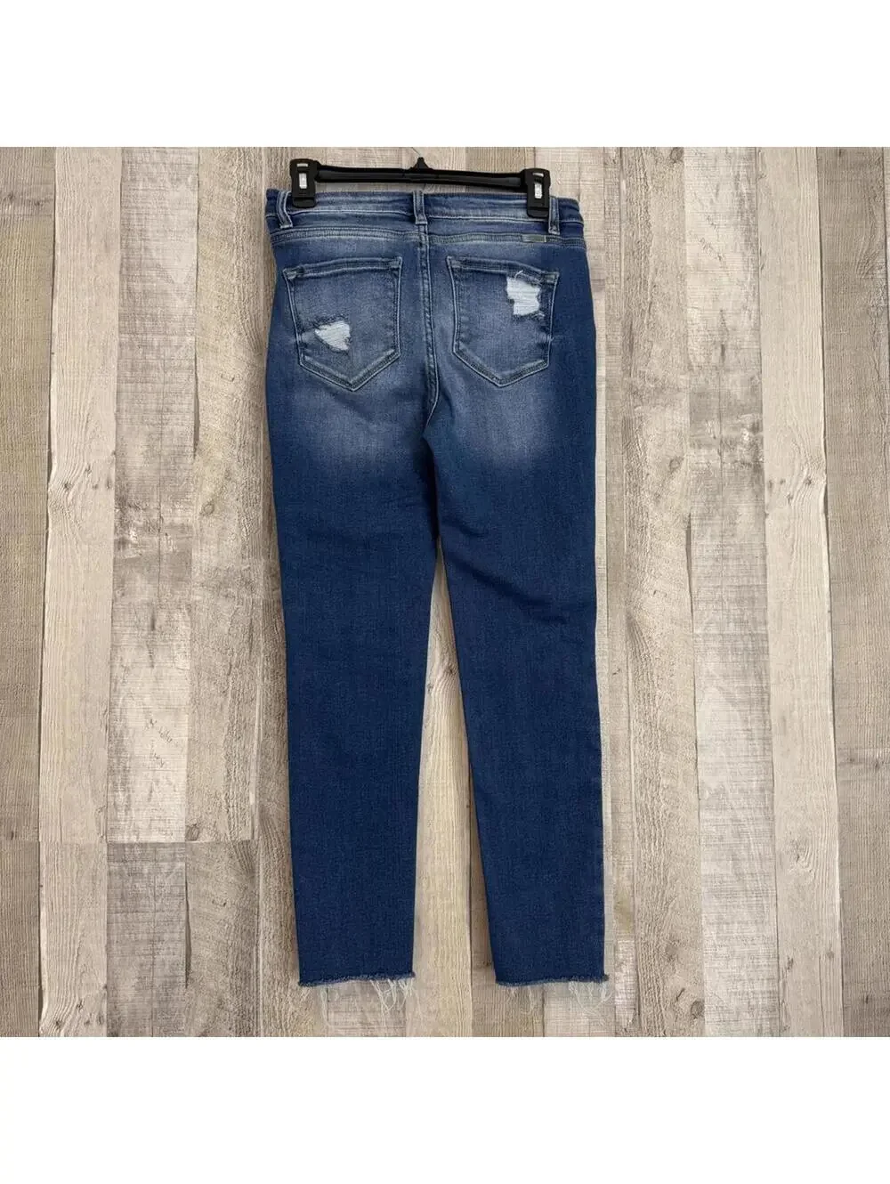 KanCan Women's 7 27 Distressed Skinny Jeans Dark Wash - Picture 8 of 15